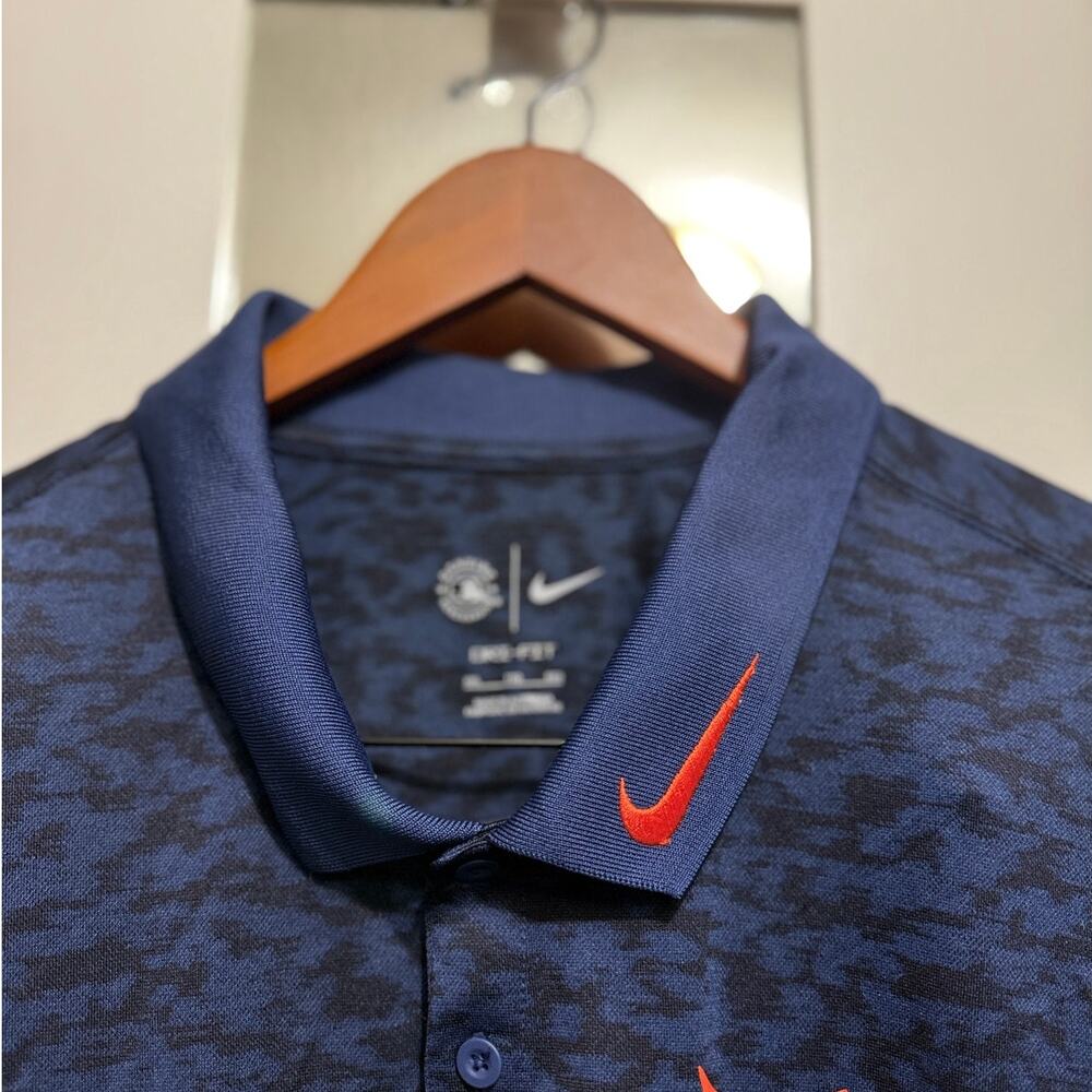 Nike Dri-Fit Detroit Tigers MLB Polo Shirt Men’s XXL Blue Orange Logo - Picture 5 of 11